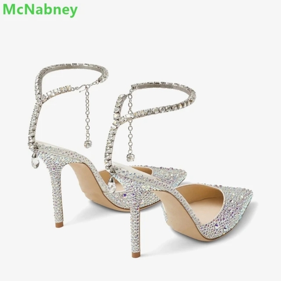 Vertundy Women's High Heel Stiletto Pumps Closed Pointed Toe Ankle Strap Fashion - Picture 6 of 13